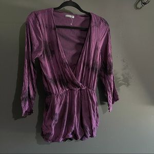 Earthbound Trading Co maroon Tie Dye Romper